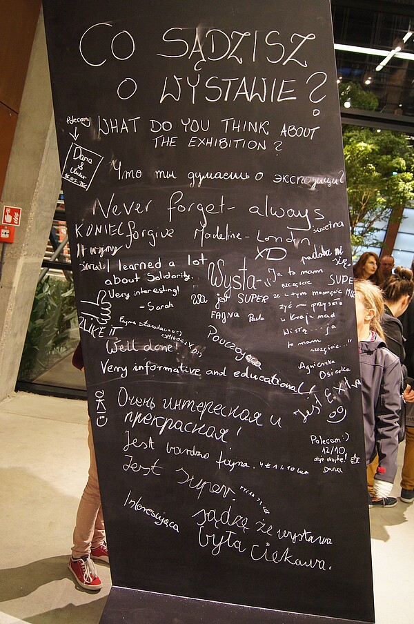 The blackboard where the visitors recorded their thoughts after visiting the exhibition.