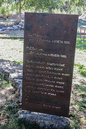 Monument to Serb civilians killed in the village of Gosic by Tamara Banjeglav
